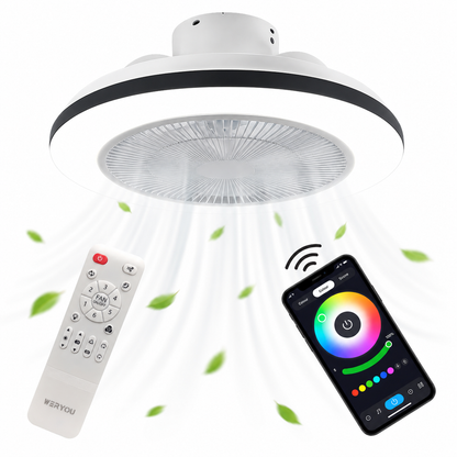 WERYOU® illuminAIR Onyx Plafondventilator met Verlichting – Wit