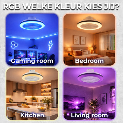 WERYOU® illuminAIR Onyx Plafondventilator met Verlichting – Wit