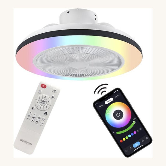 Weryou Onyx witte plafondventilator met RGB en smart app
